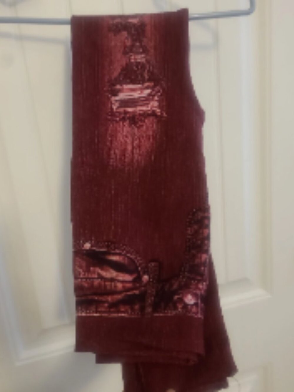 Burgundy Ripped Detail Leggings